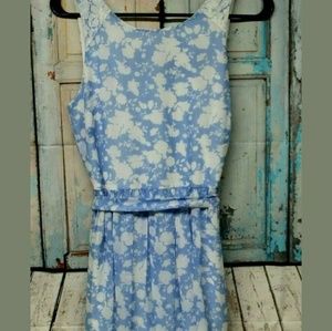 Women's Small Blue White Disney Alice Dress